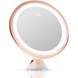 Guldiga Sminkspeglar Fancii 10X Magnifying Makeup Mirror with LED Lights Dimmable True Natural Daylight, USB & Battery, Strong Suction Cup, 20cm Wide Luna Rose Gold
