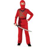 Brun - Fighting Maskeradkläder Rubies Ninjakostym, röd