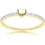 Smycken Gemondo Dainty Love Heart Diamond Band Ring - Gold/Diamonds