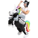Skelett - Uppblåsbar Dräkter & Kläder Spooktacular Creations Adults Inflatable Riding A Skeleton Unicorn Costume