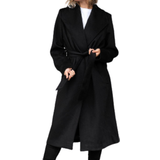 Selected Belted Wool Coat - Black