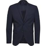 Elastan/Lycra/Spandex - Herr Kavajer Selected New One Slim Fit Jacket - Navy