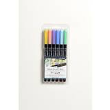 LYRA Penselpennor LYRA L6521061 Aqua Brush Duo, Fine Art penselmarkörset, dubbel spets, 6 blandade pastellfärger, vattenlösliga pennor, perfekt för proffs och studenter