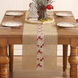 Shein 1pc Natural Linen Christmas Decoration Table Flag Bordsduk Beige (228x33cm)