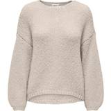 Dam Tröjor Only Nordic O-Neckline Dropped Shoulders Pullover - Grey/Pumice Stone