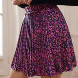 Blommiga - XXL Kjolar Shein Ditsy Floral Print Pleated Skirt