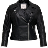 Dam - Viskos Jackor Only Emmy Curvy Biker Faux Leather Jacket - Black