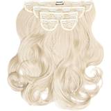 Lullabellz Super Thick Blow Dry Wavy Clip In Hair Extensions 16 inch Bleach Blonde 5-pack