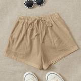 Shein Tie Waist Slant Pocket Shorts