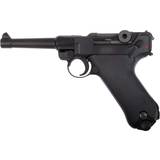 Luger P08 4 Inch GBB Full Metal Pistol - Black