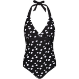 Dam - Prickiga Baddräkter Regatta Women's Flavia Swimming Costume - Black White/Polka Print