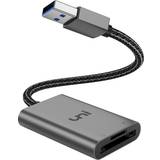 Uni USB 3.0-kortläsare, 2-i-1 SD-kortläsare, kortläsare av och nylonkabel, USB 3.0-kortadapter för SD/Micro SD/TF/SDHC/SDXC/MMC, kompatibel med Windows/Mac/OS etc