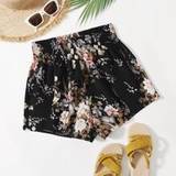 Blommiga - XXL Shorts Shein Plus Floral Print Shirred Waist Shorts