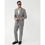 Herr Kostymer Shein Manfinity Mode Men Plaid Single Button Blazer & Pants Set