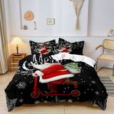 Shein Polyester Digital Printed Christmas Bedding Set Påslakan Multifärgad (220x160cm)
