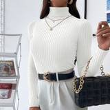 Shein Turtle Neck Ribbed Knit Jumper
