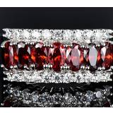 Granater Ringar Shein crystal clear garnet red cubic zirconia women's ring is suitable for dating wedding everyday wear