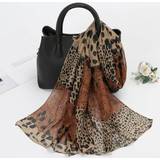 Chiffong Accessoarer Shein 1pc Women Leopard Pattern Chiffon Fashionable Scarf For Daily Life