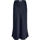 Selected Satin Maxi Skirt - Navy Blazer