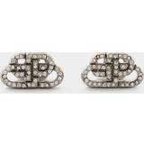 Balenciaga BB XS with Crystals Earrings - Silver/Transparent