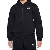 Överdelar Barnkläder Nike Older Kid's Club Fleece Full-Zip Hoodie - Black/White (FD3004-010)