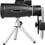 APLNJHA bärbart 18 x 62 högeffektivt monokulärt teleskop med smartphonehållare, stativ, vattentät ficka, monokulärt HD-teleskop för vuxna, barn, monokulära zoom, fågelskådning, gåvor till barn