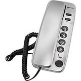 Geemarc Fast telefoni Geemarc Marbella – Gondola-stil sladdtelefon med stora knappar, tyst funktion och visuell ringindikator – väggmonterbar – brittisk version – silver