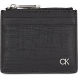 Calvin Klein Korthållare Calvin Klein Leather Cardholder with Zip - BLACK One