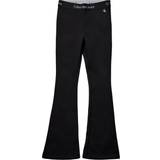 Viskos Byxor Calvin Klein Jeans Kid's Flared Milano Logo Trousers - Black