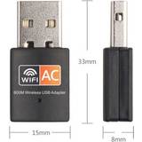BilligTeknik Trådlöst kompakt WiFi USB-nätverkskort med Dual Band 2.4GHz/5GHz 600Mbps