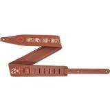 Levy's Interstellar Series Embroidered Leather Guitar Strap Brown 2.5 In