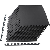 BalanceFrom BFPM-2PKBLK GoFit pusselmatta med EVA-skum sammankopplade plattor för träning, MMA, gymnastik och hemmagym, skyddande golv, svart, 1,2 cm tjock, 48 kvadratmeter