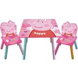 MCU Möbelset MCU Peppa Pig Wooden Table & 2 Chairs Set Children Pink