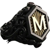 Svarta - Unisex Ringar Shein Fashionable And Creative Personalized Ring - Gold/Black