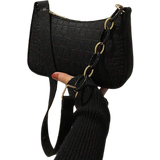 Shein Handväskor Shein Crocodile Pattern Minimalist Shoulder Bag - Black