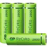Batterier - Laddningsbara standardbatterier Batterier & Laddbart GP Batteries ReCyko Rechargeable AA 2600mAh 4-pack