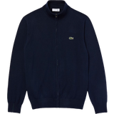 Lacoste Men's High-Neck Organic Zip-Up Sweater - Navy Blue