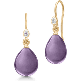 Julie Sandlau Prima Ballerina Earrings - Gold/Amethyst/Transparent