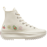 Converse Bomull Sneakers Converse Run Star Hike Platform High Embroidered Fruits & Florals - Egret/Sunrise Pink