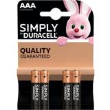 AAA (LR03) - Batterier - Engångsbatterier Batterier & Laddbart Duracell AAA Simply Compatible 4-pack