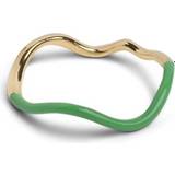 Med lås Ringar ENAMEL Copenhagen Sway Ring Grass Green Förgyllt-Silver Sterling 925
