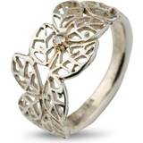 By Birdie Beech Leaves Sterling Silver Ring Med Diamant Carat 50110300