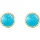 Ole Lynggaard Lotus Stud Earrings - Gold/Turquoise