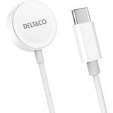Batterier & Laddbart Deltaco Apple Watch-laddare USB-C Vit