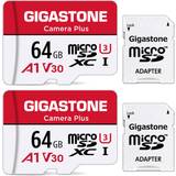 Gigastone 64 GB Minneskort Gigastone micro sd card 64gb 2-pack with 2x sd adapter 2x mini-case, camera