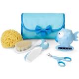 Chicco Gåvoset Chicco Baby Care Hygiene Set, Bestående av en kam, en mjuk borste, termometer, svampbadhandske och en sax, blå