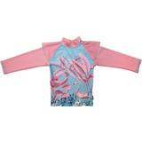 Polyamide UV-tröjor Barnkläder Swimpy Flamingo UV-tröja, Rosa, 122-128