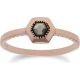 Ringar Gemondo Rose Gold Plated Marcasite Hexagon Design Ring in 925 Sterling Silver
