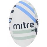 Mitre Rugbybollar Mitre Grid Rugby Ball white/black/blue