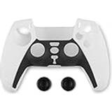 Spartan Gear Speltillbehör Spartan Gear Controller Silicon Skin Cover and Thumb Grips compatible with playstation 5 colour: Black/White